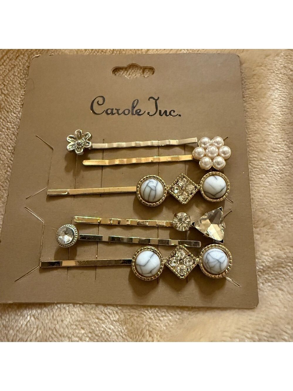 Gold and White Hair Accessory Set